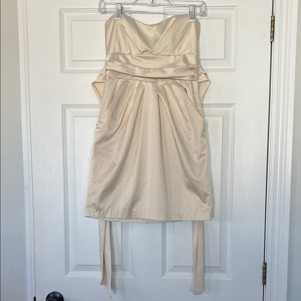 Mystic Strapless Cream Dress